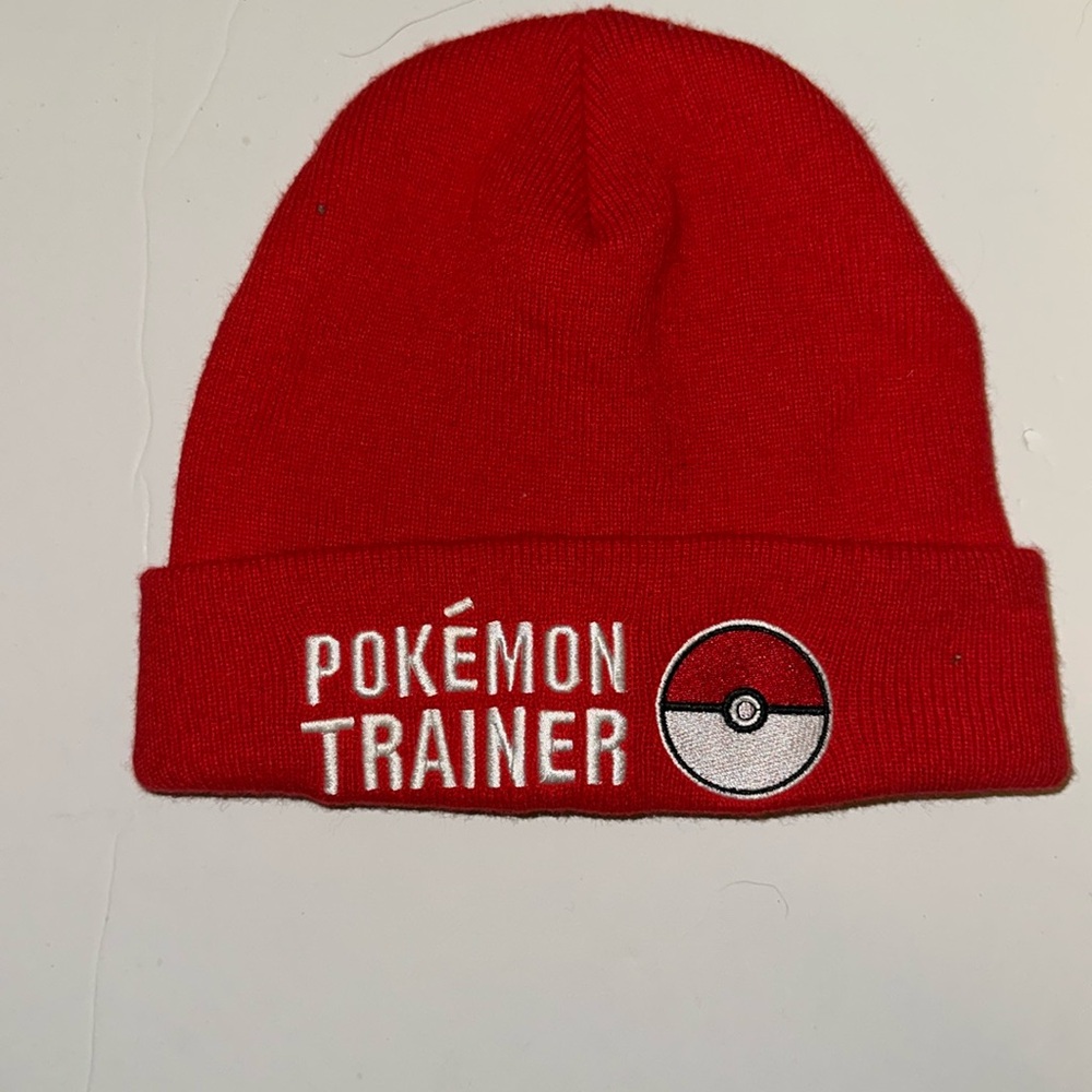 Pokémon Trainer red beanie hat - one size fits most